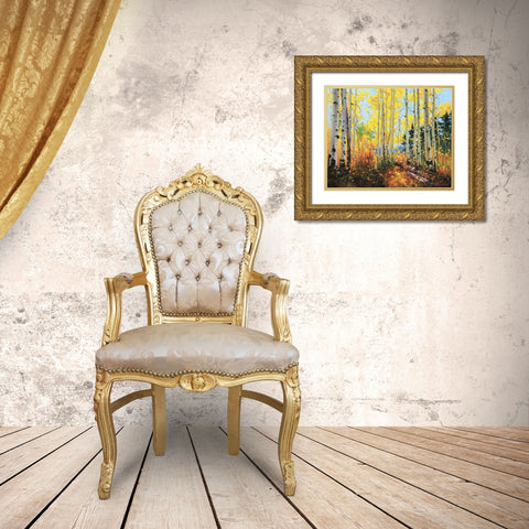 Castle Creek Trail Gold Ornate Wood Framed Art Print with Double Matting by Kim, Gary