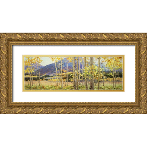 Aspen Beauty Gold Ornate Wood Framed Art Print with Double Matting by Kim, Gary