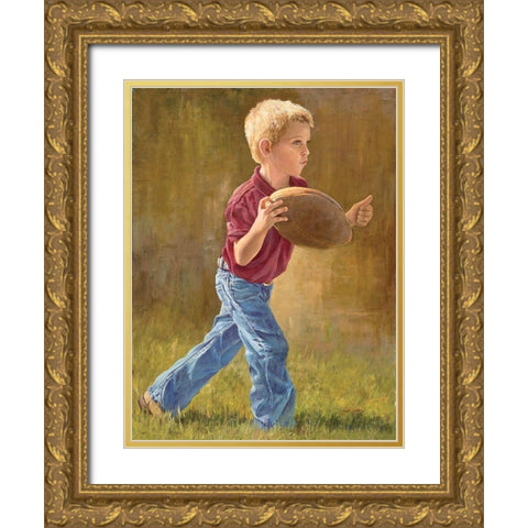 Will To Win Gold Ornate Wood Framed Art Print with Double Matting by Dudley, June