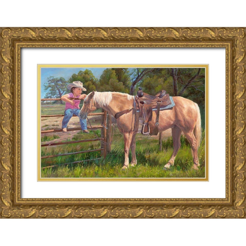 If Only I Could Gold Ornate Wood Framed Art Print with Double Matting by Dudley, June