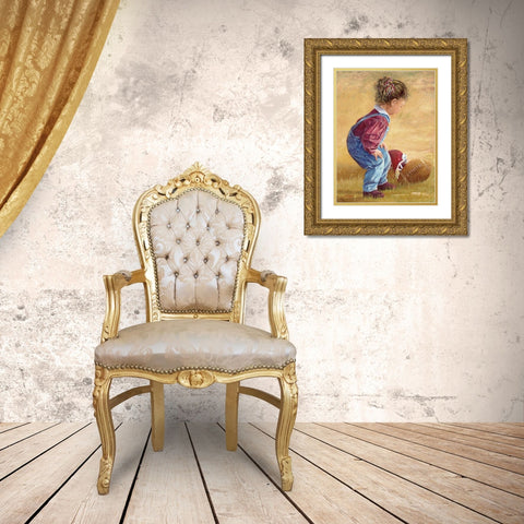 Whoop Gold Ornate Wood Framed Art Print with Double Matting by Dudley, June