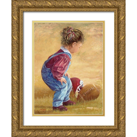 Whoop Gold Ornate Wood Framed Art Print with Double Matting by Dudley, June