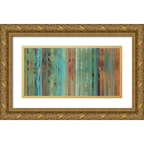Patina Rainfall II Gold Ornate Wood Framed Art Print with Double Matting by Bolokofsky, Ronald