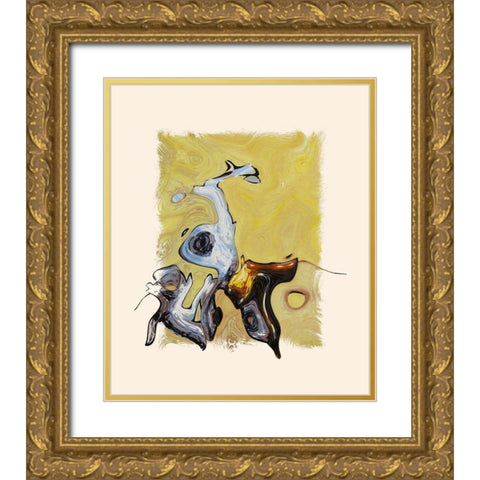 Abstract 1045 Gold Ornate Wood Framed Art Print with Double Matting by Bolokofsky, Ronald