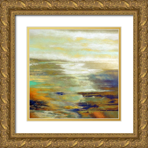 Emerald Horizon I Gold Ornate Wood Framed Art Print with Double Matting by Bolokofsky, Ronald