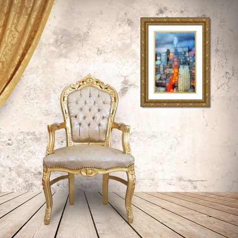Blob City I Gold Ornate Wood Framed Art Print with Double Matting by Bolokofsky, Ronald