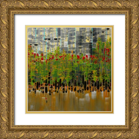 Red Gartden II Gold Ornate Wood Framed Art Print with Double Matting by Bolokofsky, Ronald