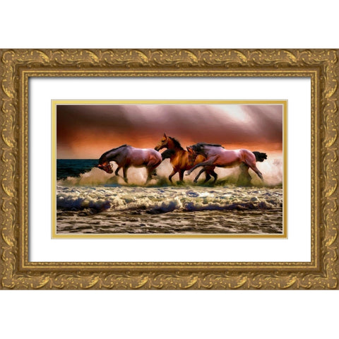 Making Waves Gold Ornate Wood Framed Art Print with Double Matting by Bolokofsky, Ronald