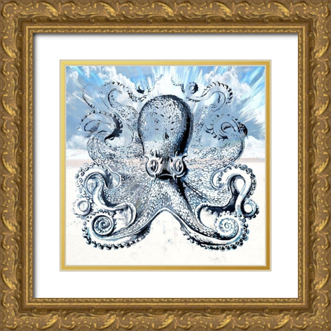 Octopus II Gold Ornate Wood Framed Art Print with Double Matting by Bolokofsky, Ronald