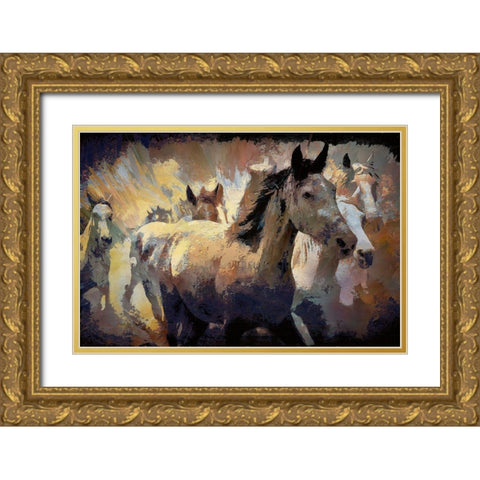 On the Run II Gold Ornate Wood Framed Art Print with Double Matting by Bolokofsky, Ronald