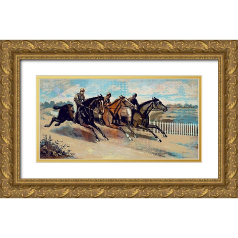 To the Finish Line Gold Ornate Wood Framed Art Print with Double Matting by Bolokofsky, Ronald