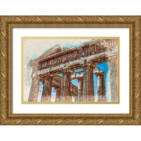 Acropolis I Gold Ornate Wood Framed Art Print with Double Matting by Bolokofsky, Ronald