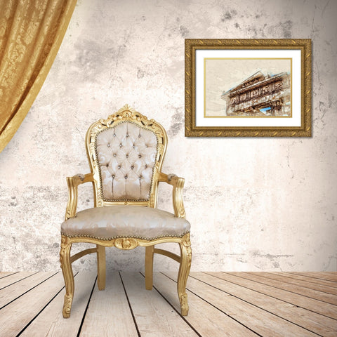 Acropolis II Gold Ornate Wood Framed Art Print with Double Matting by Bolokofsky, Ronald