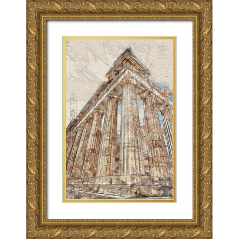 Acropolis III Gold Ornate Wood Framed Art Print with Double Matting by Bolokofsky, Ronald