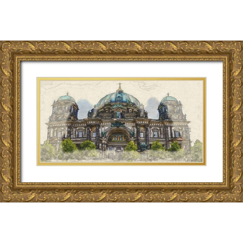 Berlin Cathdedral Gold Ornate Wood Framed Art Print with Double Matting by Bolokofsky, Ronald