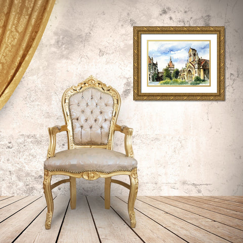 Budapest Castle III Gold Ornate Wood Framed Art Print with Double Matting by Bolokofsky, Ronald