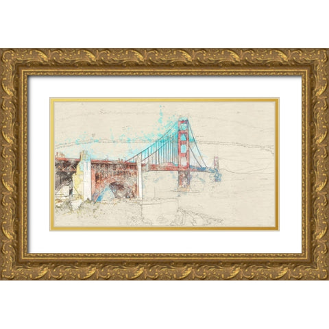 Golden Gate Architecture Gold Ornate Wood Framed Art Print with Double Matting by Bolokofsky, Ronald