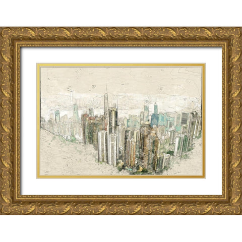 Hong Kong Gold Ornate Wood Framed Art Print with Double Matting by Bolokofsky, Ronald