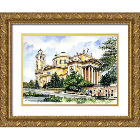 The Basilica Architecture Gold Ornate Wood Framed Art Print with Double Matting by Bolokofsky, Ronald
