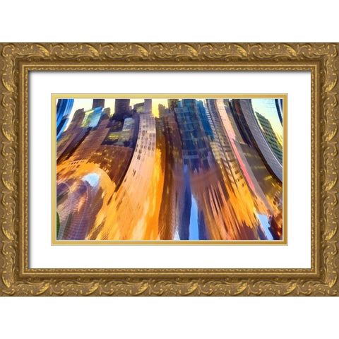 Big City View II Gold Ornate Wood Framed Art Print with Double Matting by Bolokofsky, Ronald
