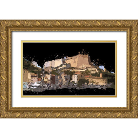 Bonifacio Night  Gold Ornate Wood Framed Art Print with Double Matting by Bolokofsky, Ronald