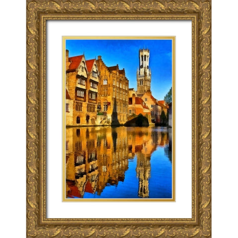 Brugges I Gold Ornate Wood Framed Art Print with Double Matting by Bolokofsky, Ronald