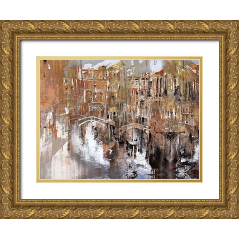Busy Venice Gold Ornate Wood Framed Art Print with Double Matting by Bolokofsky, Ronald