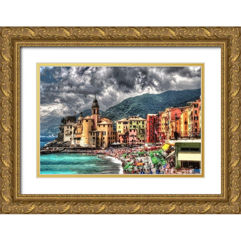 Camogli Gold Ornate Wood Framed Art Print with Double Matting by Bolokofsky, Ronald