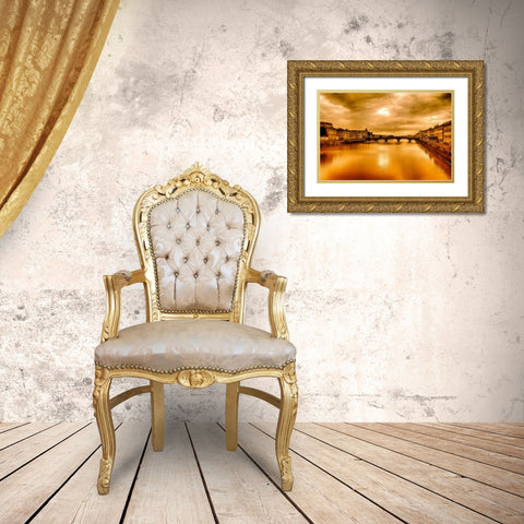 Canal Sunset Gold Ornate Wood Framed Art Print with Double Matting by Bolokofsky, Ronald