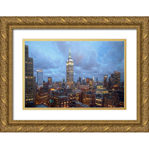 Empire Skyline Gold Ornate Wood Framed Art Print with Double Matting by Bolokofsky, Ronald