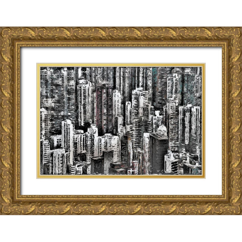 Hong Kong Gold Ornate Wood Framed Art Print with Double Matting by Bolokofsky, Ronald