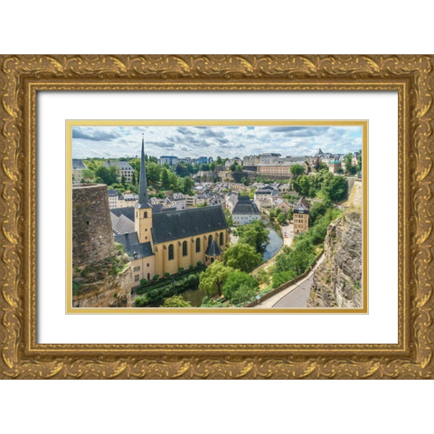 Luxembourg View Gold Ornate Wood Framed Art Print with Double Matting by Bolokofsky, Ronald