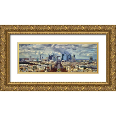 Paris View III Gold Ornate Wood Framed Art Print with Double Matting by Bolokofsky, Ronald