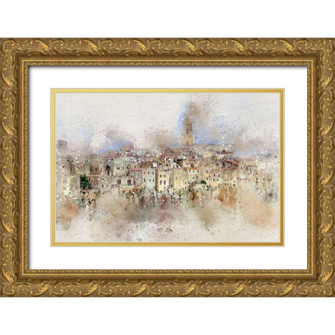 Pitigliano II Gold Ornate Wood Framed Art Print with Double Matting by Bolokofsky, Ronald