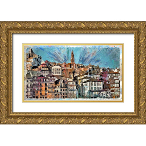 Porto Gold Ornate Wood Framed Art Print with Double Matting by Bolokofsky, Ronald