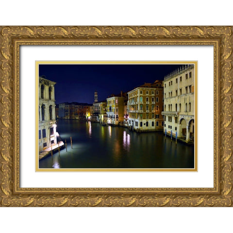 Quiet Night on the Grand Canal Gold Ornate Wood Framed Art Print with Double Matting by Bolokofsky, Ronald