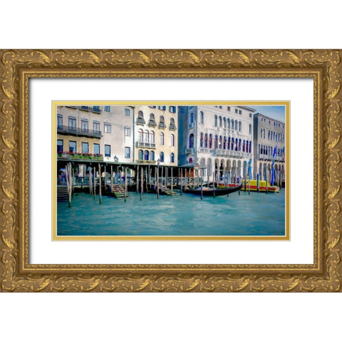Riva del Carbon Gold Ornate Wood Framed Art Print with Double Matting by Bolokofsky, Ronald