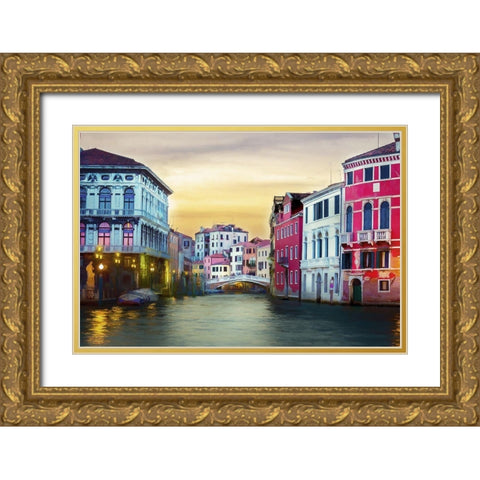 Venetain Calm Gold Ornate Wood Framed Art Print with Double Matting by Bolokofsky, Ronald