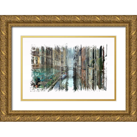 Venice Cafe I Gold Ornate Wood Framed Art Print with Double Matting by Bolokofsky, Ronald