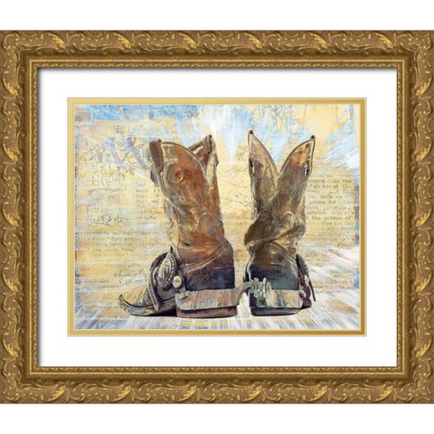 Boots and Spurs Gold Ornate Wood Framed Art Print with Double Matting by Bolokofsky, Ronald