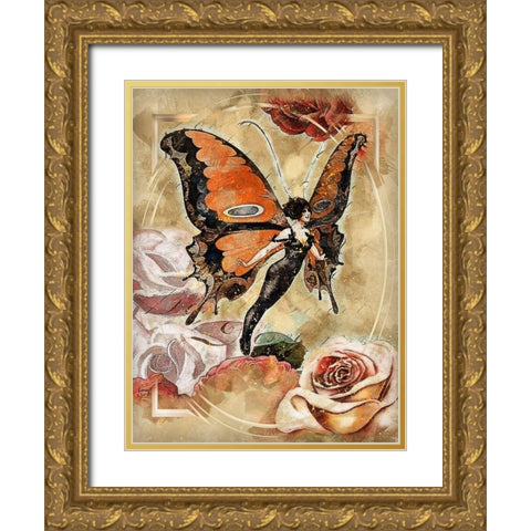 Butterflies Are Free Gold Ornate Wood Framed Art Print with Double Matting by Bolokofsky, Ronald