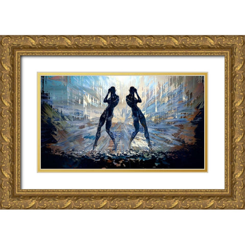 Dancing In the Rubble Gold Ornate Wood Framed Art Print with Double Matting by Bolokofsky, Ronald
