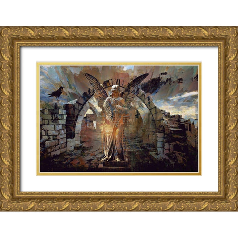 Guardian of the Gate Gold Ornate Wood Framed Art Print with Double Matting by Bolokofsky, Ronald