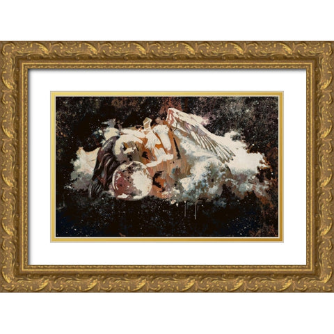 Guradian Angel Gold Ornate Wood Framed Art Print with Double Matting by Bolokofsky, Ronald