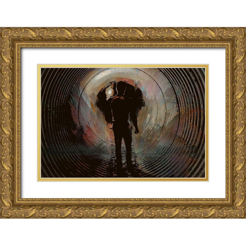 Nowhere Man Gold Ornate Wood Framed Art Print with Double Matting by Bolokofsky, Ronald