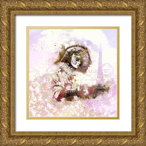 Paris Masquerade II Gold Ornate Wood Framed Art Print with Double Matting by Bolokofsky, Ronald