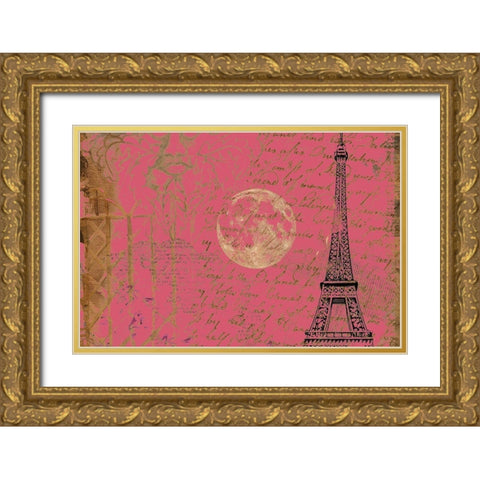 Paris Moon Light Gold Ornate Wood Framed Art Print with Double Matting by Bolokofsky, Ronald