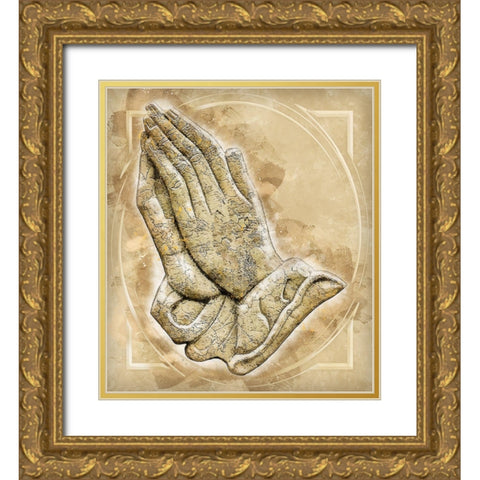 Pray For Us All Gold Ornate Wood Framed Art Print with Double Matting by Bolokofsky, Ronald