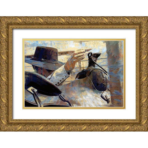 Saddle Up Gold Ornate Wood Framed Art Print with Double Matting by Bolokofsky, Ronald