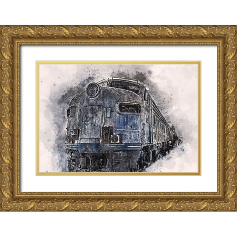 Train  Gold Ornate Wood Framed Art Print with Double Matting by Bolokofsky, Ronald